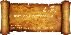 Lukácsy Petronella névjegykártya